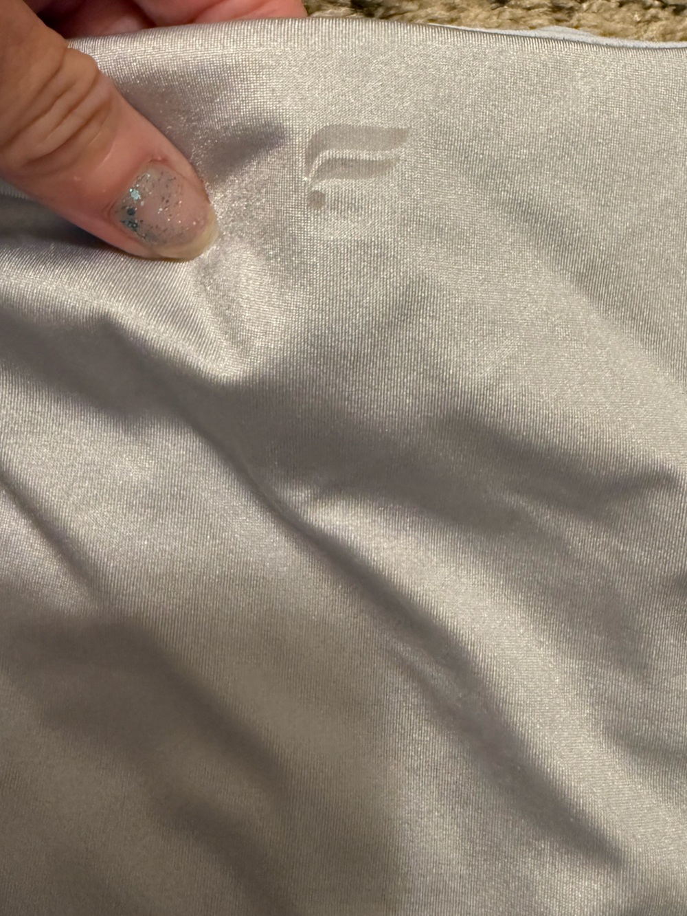 Fabletics Sleek Silver Square Neck Cropped Active Tank - Picture 5 of 6